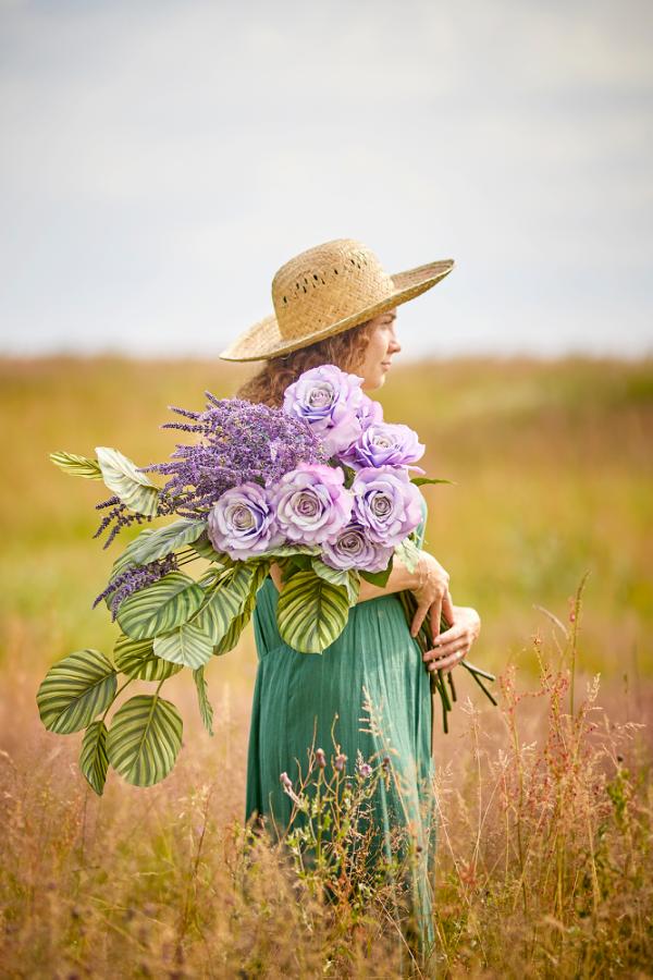 Bloomingville Rose Stem, Purple, Artificial Flowers