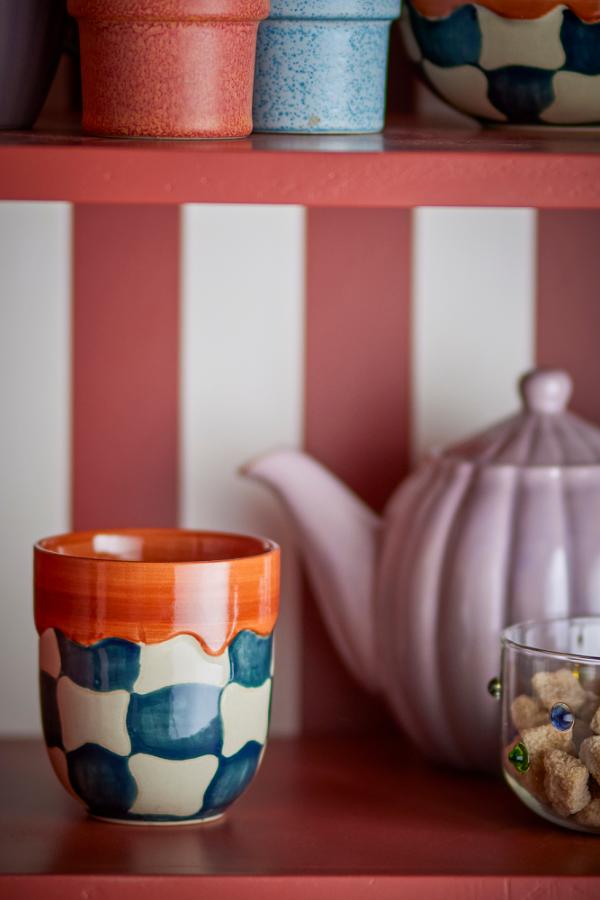 Bloomingville Check Cup, Multi, Stoneware