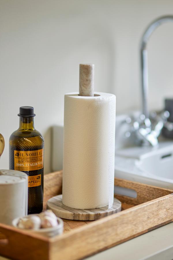Bloomingville Emy Kitchen Paper Stand, Nature, Marble
