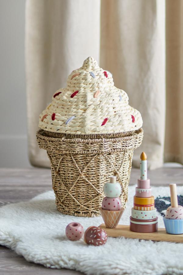 Bloomingville Mini Cillie Basket w/Lid, Nature, Seagrass