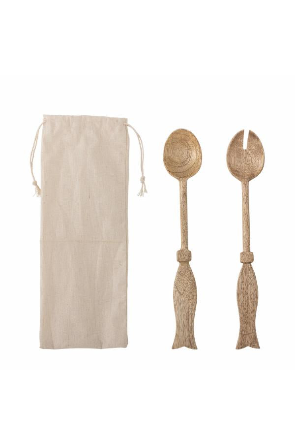 Creative Collection Seva Salad Servers, Nature, FSC®100%, Mango