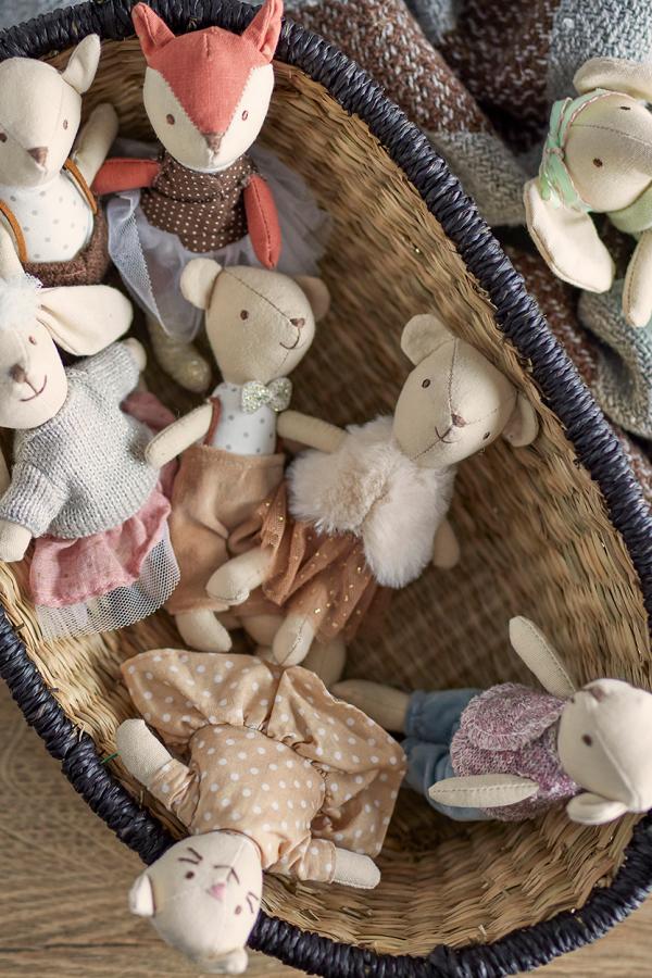 Bloomingville Mini Animal friends Doll, Multi, Cotton