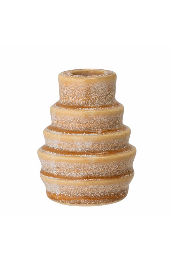 Bloomingville Emin Candle Holder, Yellow, Stoneware