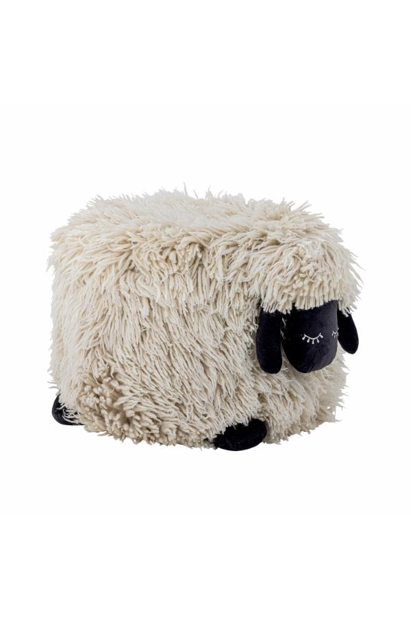 Bloomingville Mini Dolly Pouf, White, Wool
