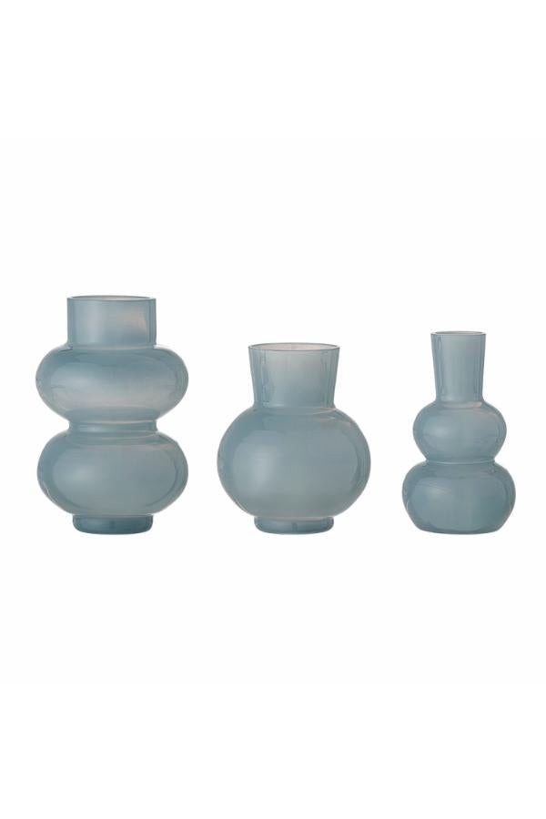 Bloomingville Kinsie Vase, Blue, Glass