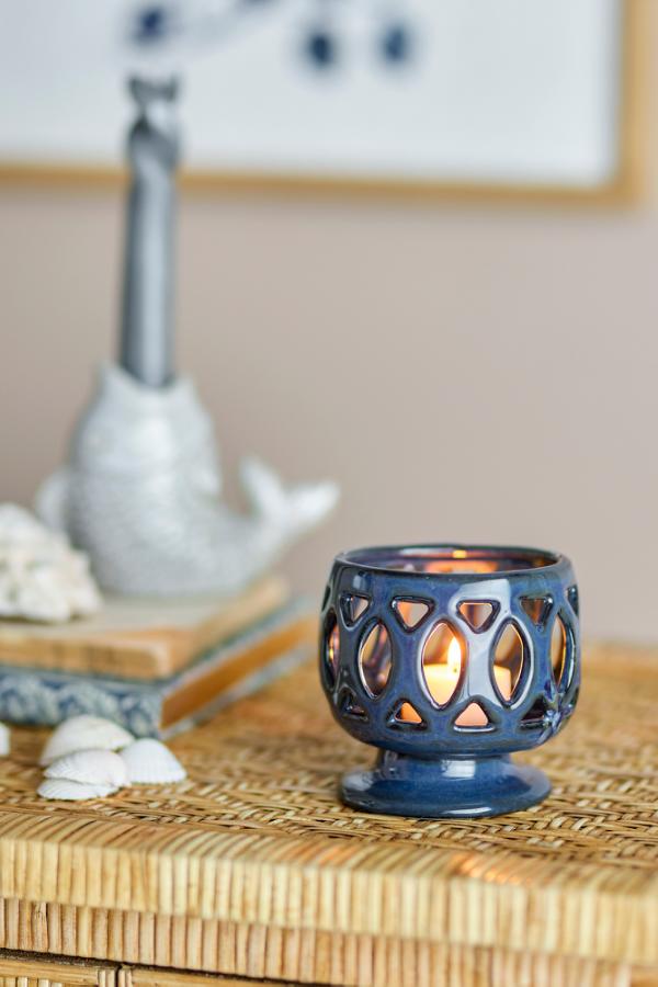 Creative Collection Patty Votive, Blue, Stoneware