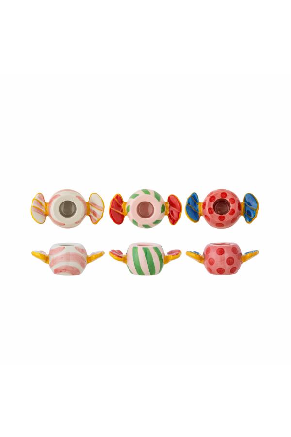 Bloomingville Caramella Candle Holder, Multi, Stoneware