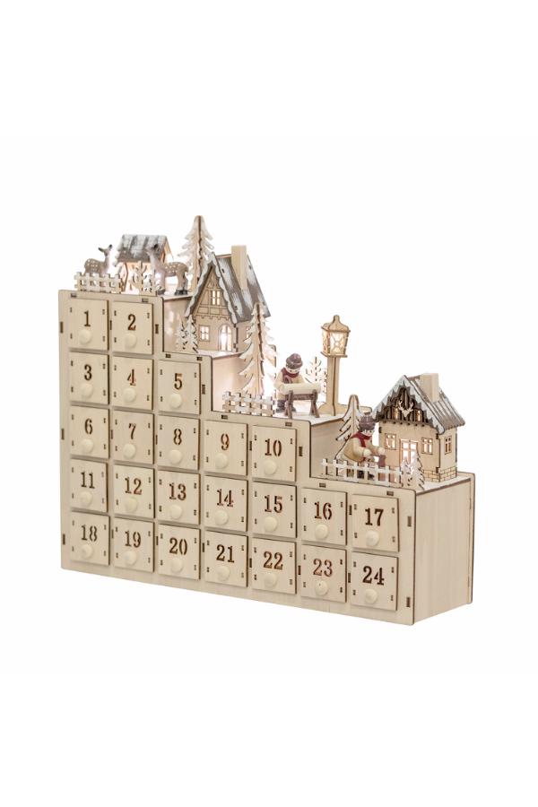 Bloomingville Richie Calendar w/light, Nature, Plywood