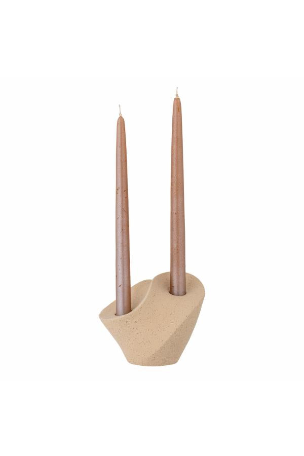 Bloomingville Brent Candle Holder, Nature, Stoneware