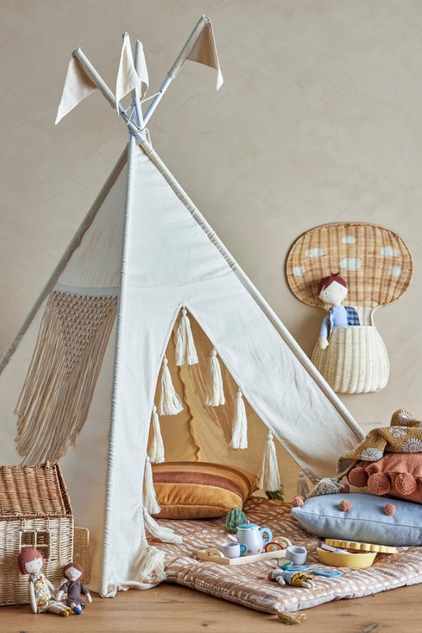 Bloomingville Mini Fardin Children´s Tipi, Nature, Cotton