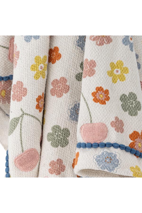 Bloomingville Mini Cherry Throw, Multi, Recycled Cotton