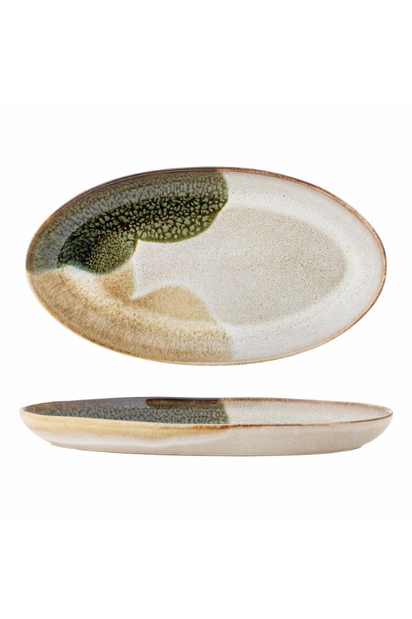 Bloomingville Jules Serving Plate, Green, Stoneware