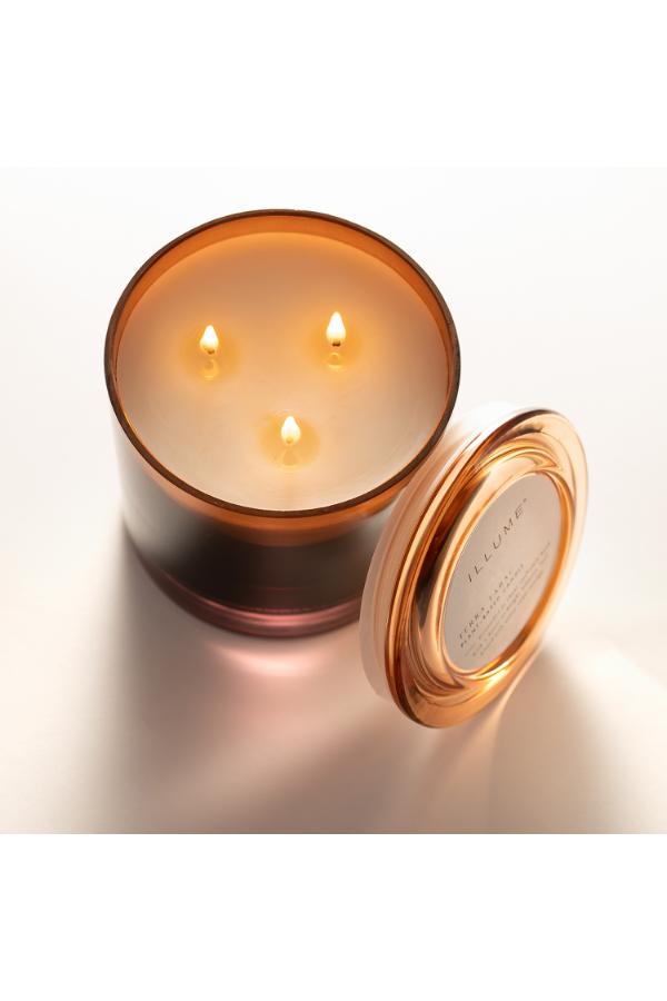 Illume Terra Tabac Statement Glass Candle, Brown,