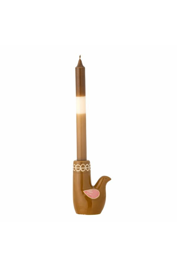 Bloomingville Trudy Candle Holder, Brown, Stoneware