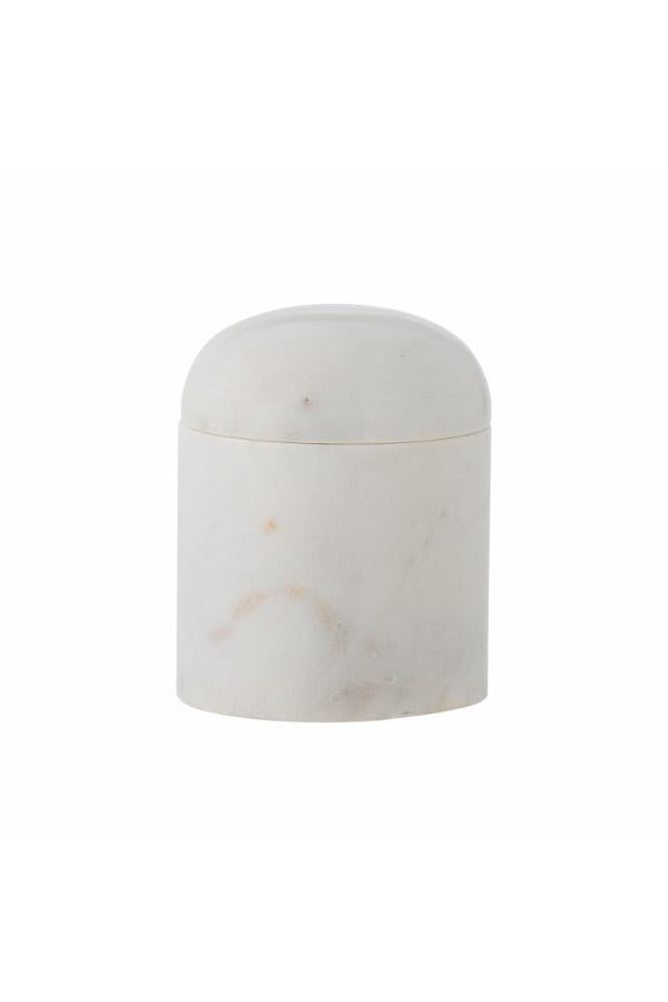 Bloomingville Lira Jar w/Lid, White, Marble