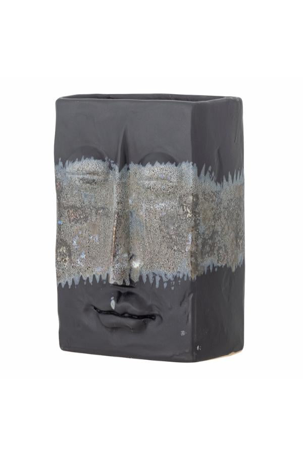 Bloomingville Nasru Vase, Black, Stoneware