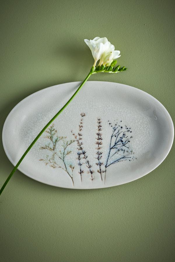 Bloomingville Bea Serving Plate, Nature, Stoneware
