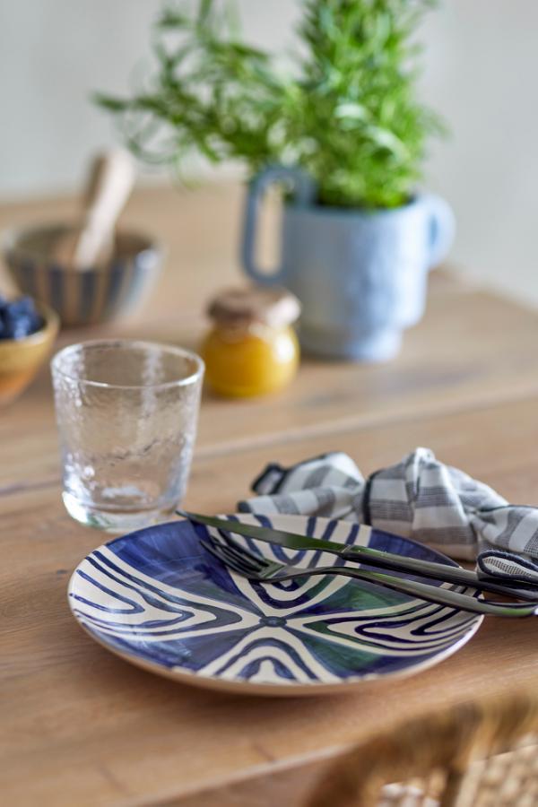 Bloomingville Shama Plate, Blue, Stoneware