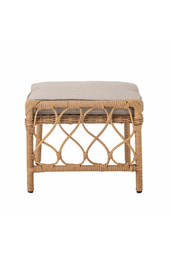 Bloomingville Belluce Lounge Chair with Stool, Nature, Polyrattan