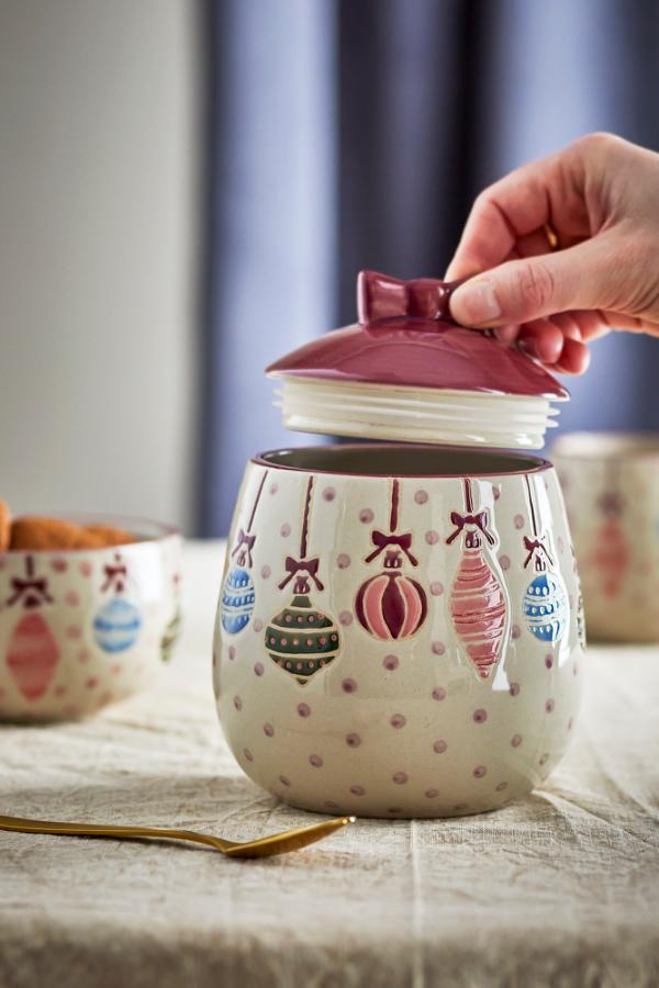 Bloomingville Ornamentia Jar w/Lid, Multi, Stoneware