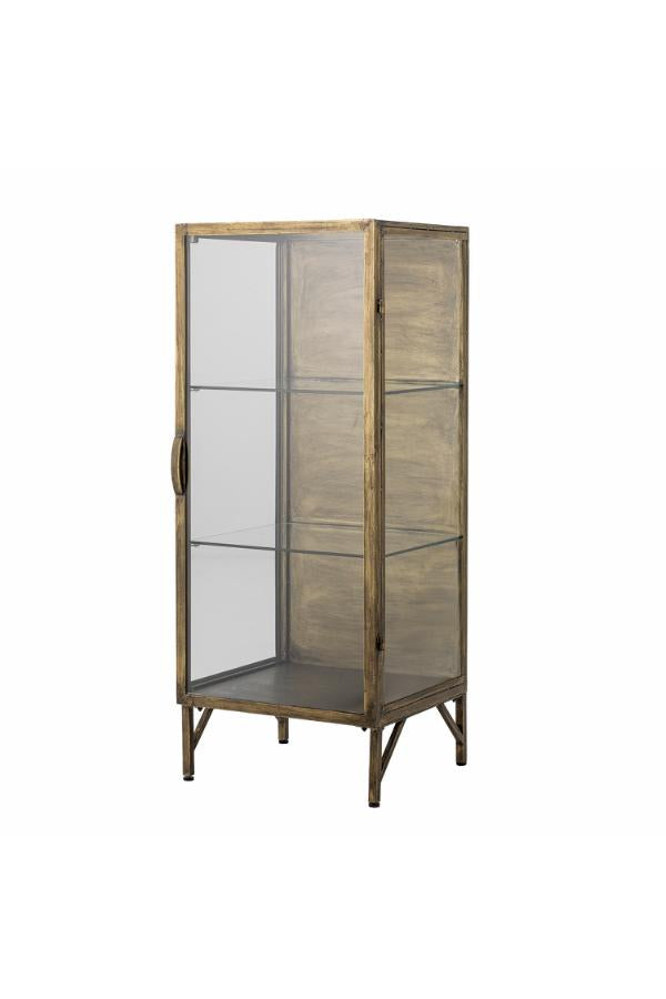 Bloomingville Saone Cabinet, Brass, Tempered glass