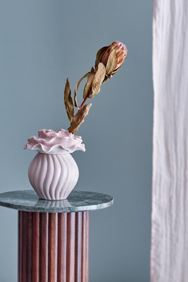 Bloomingville Petalia Vase, Rose, Stoneware
