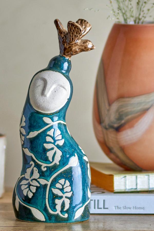 Bloomingville Layhan Deco, Blue, Stoneware