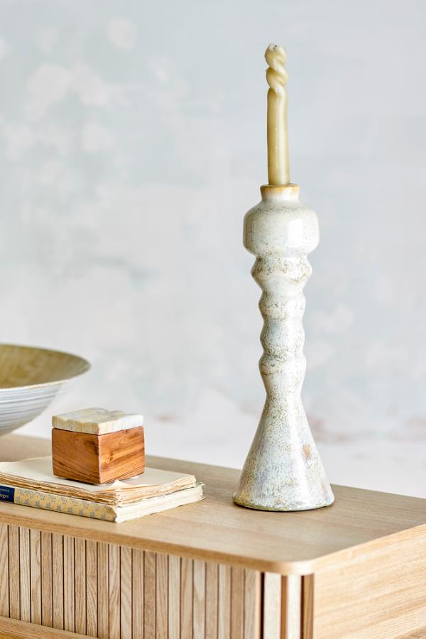 Bloomingville Bancroft Candle Holder, White, Terracotta