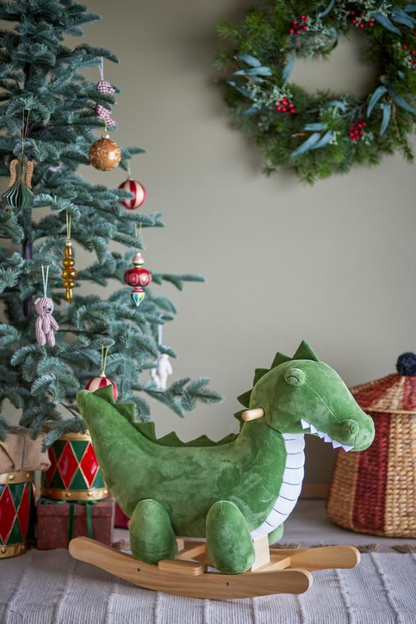 Bloomingville Mini Arnie Rocking Toy, Crocodile, Green, Polyester