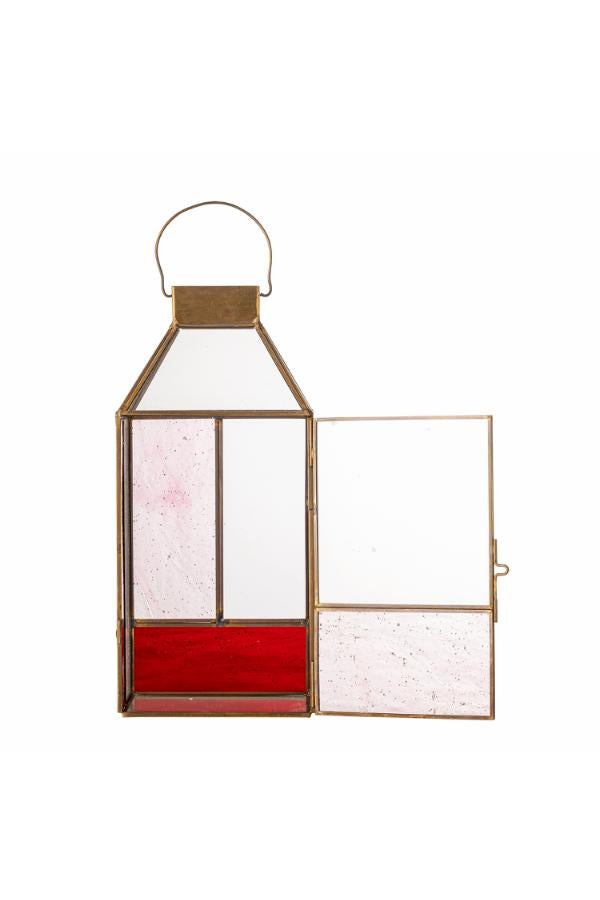 Bloomingville Drew Lantern, Rose, Glass