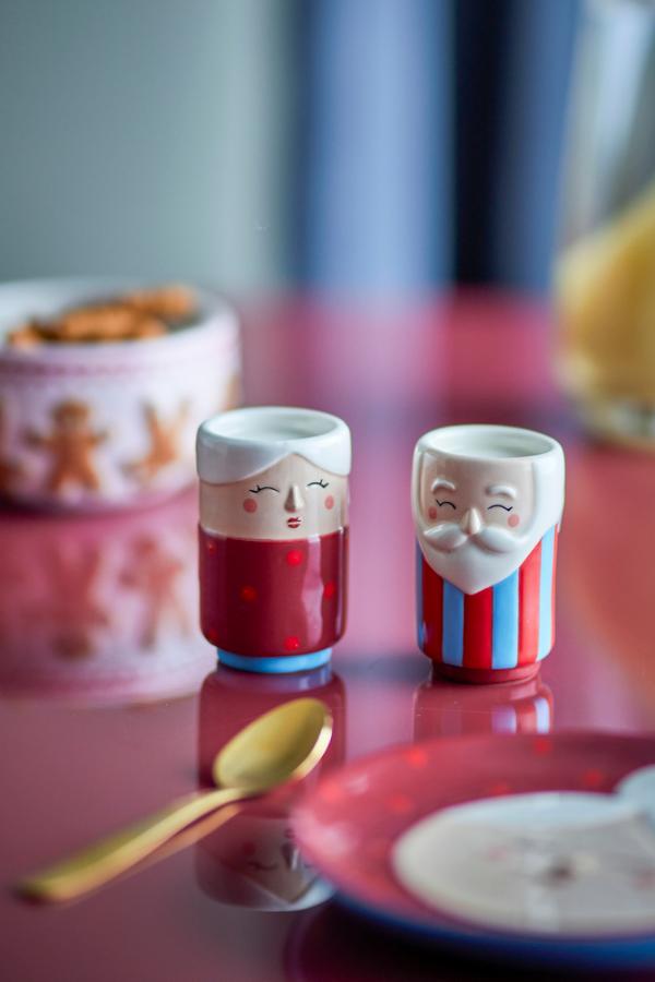 Bloomingville Granny Salt & Pepper Shaker Set, Red, Stoneware