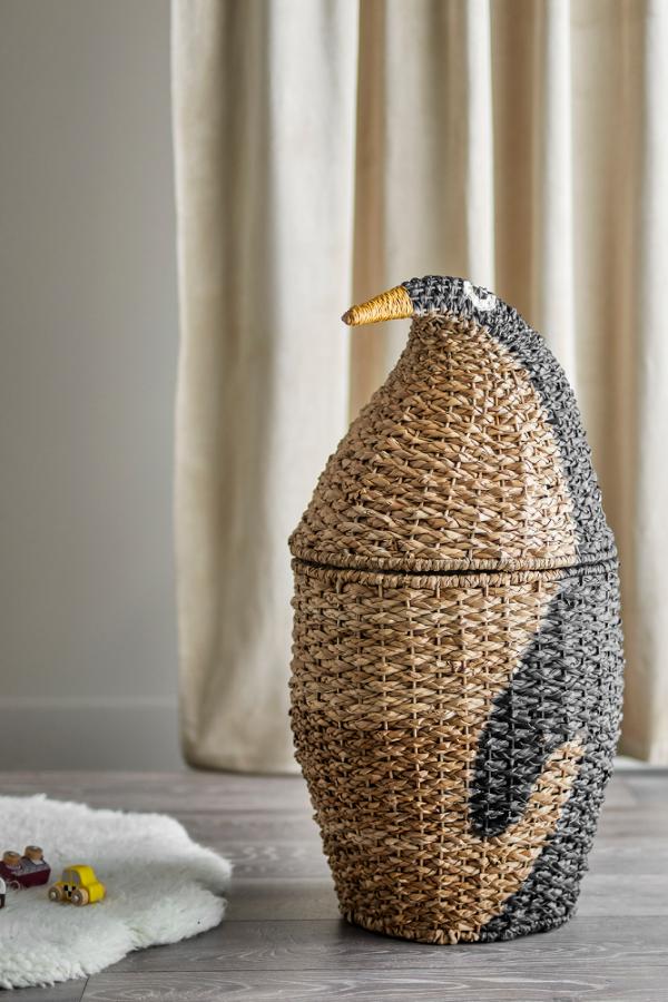 Bloomingville Mini Tazia Basket w/Lid, Black, Bankuan Grass