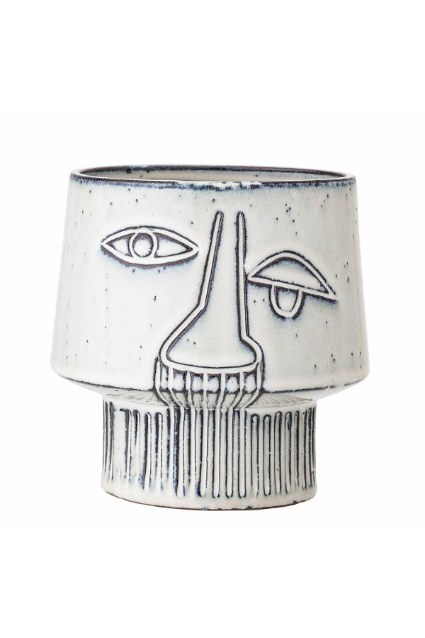 Bloomingville Sacad Flowerpot, White, Stoneware