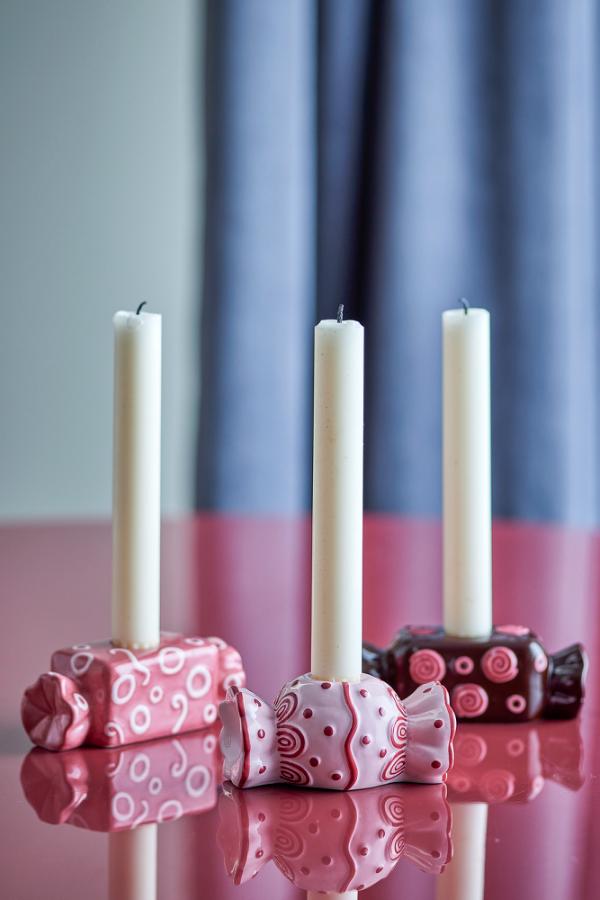 Bloomingville Maiano Candle Holder, Rose, Ceramic
