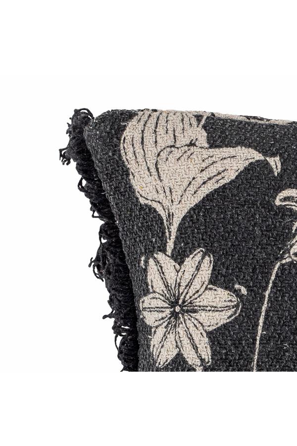 Bloomingville Mali Cushion, Black, Recycled Cotton