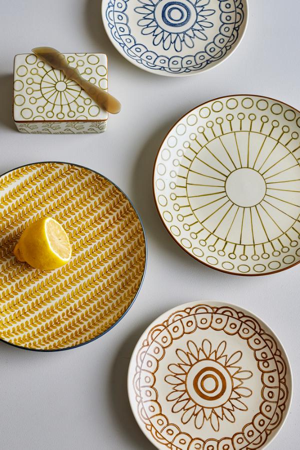 Creative Collection Maple Plate, Yellow, Stoneware