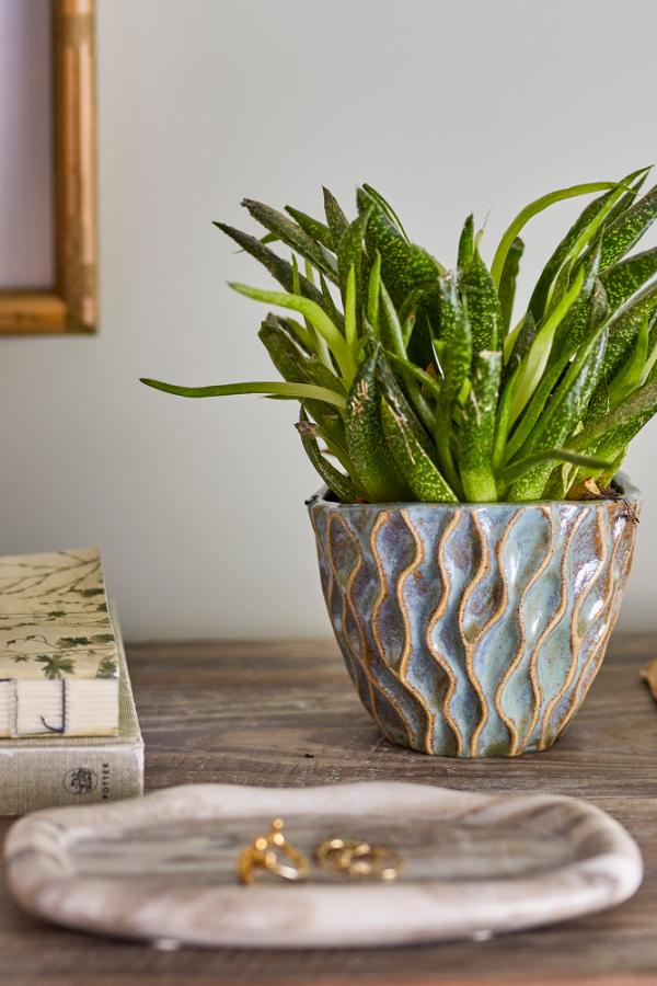 Creative Collection Feren Flowerpot, Blue, Stoneware