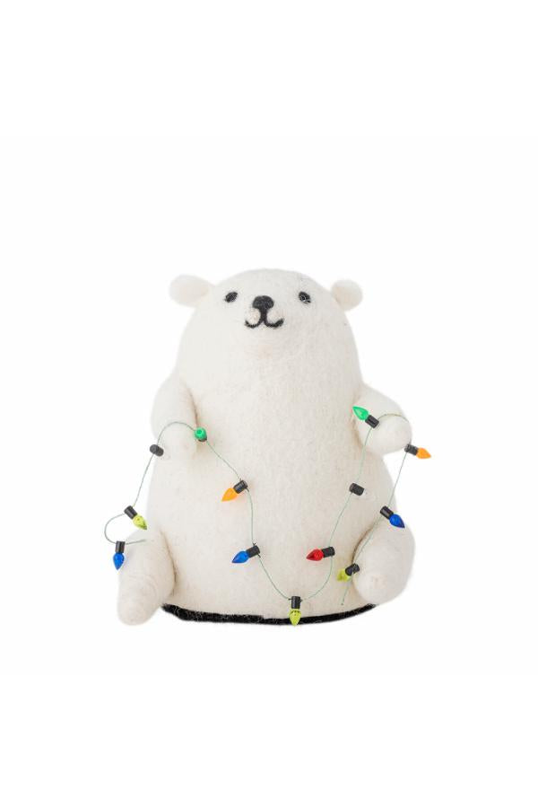 Bloomingville Wally Deco w/Light, White, Wool