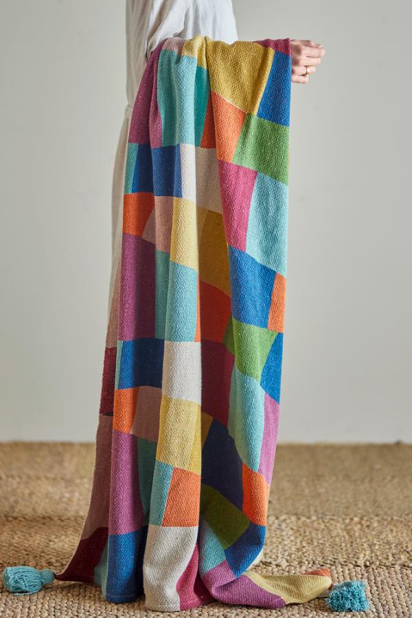 Bloomingville Mini Colorine Throw, Multi, Recycled Cotton