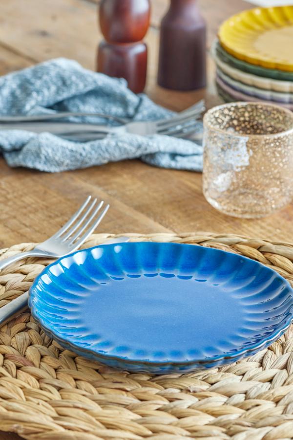 Bloomingville Latina Plate, Blue, Stoneware