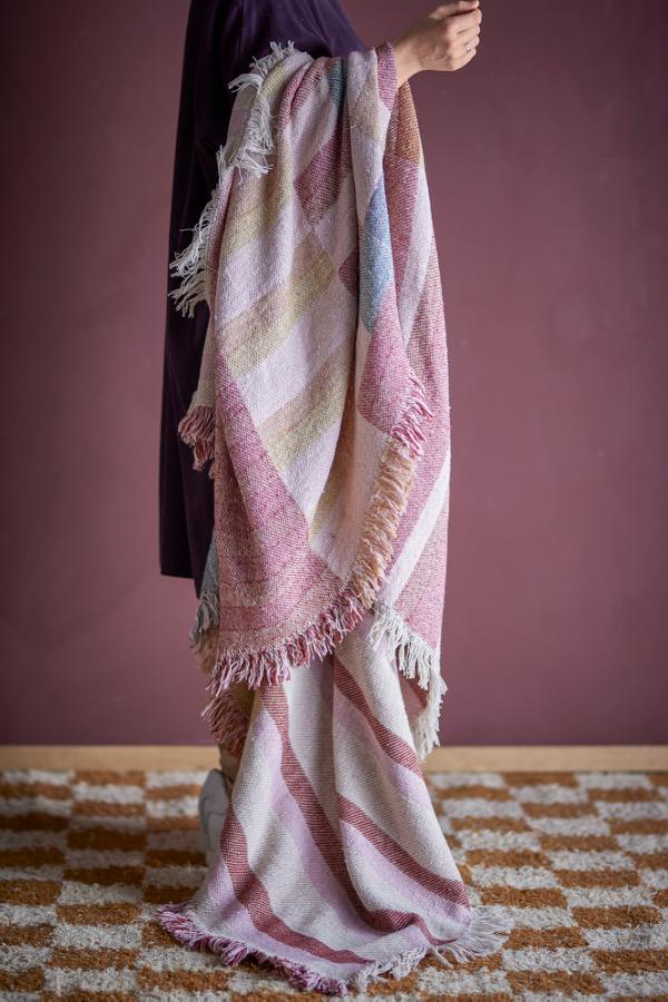 Bloomingville Lane Throw, Multi, Recycled Cotton