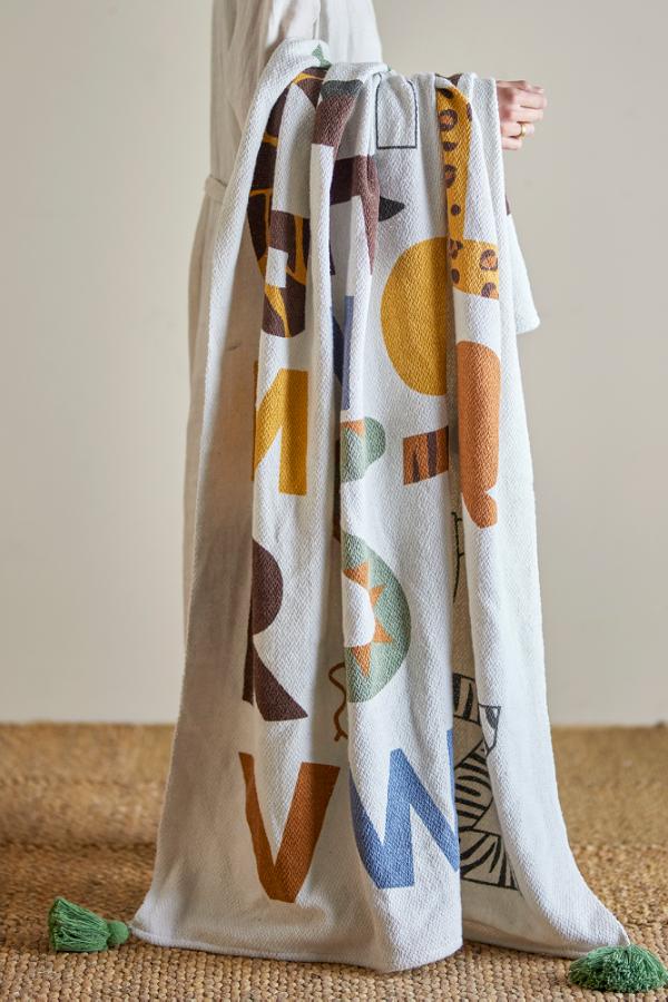 Bloomingville Mini Memmo Throw, Multi, Recycled Cotton