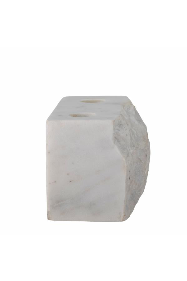 Bloomingville Magie Candle Holder, White, Marble