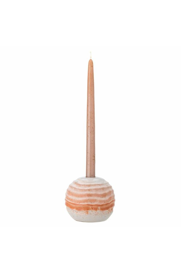 Bloomingville Paula Candle Holder, Orange, Stoneware