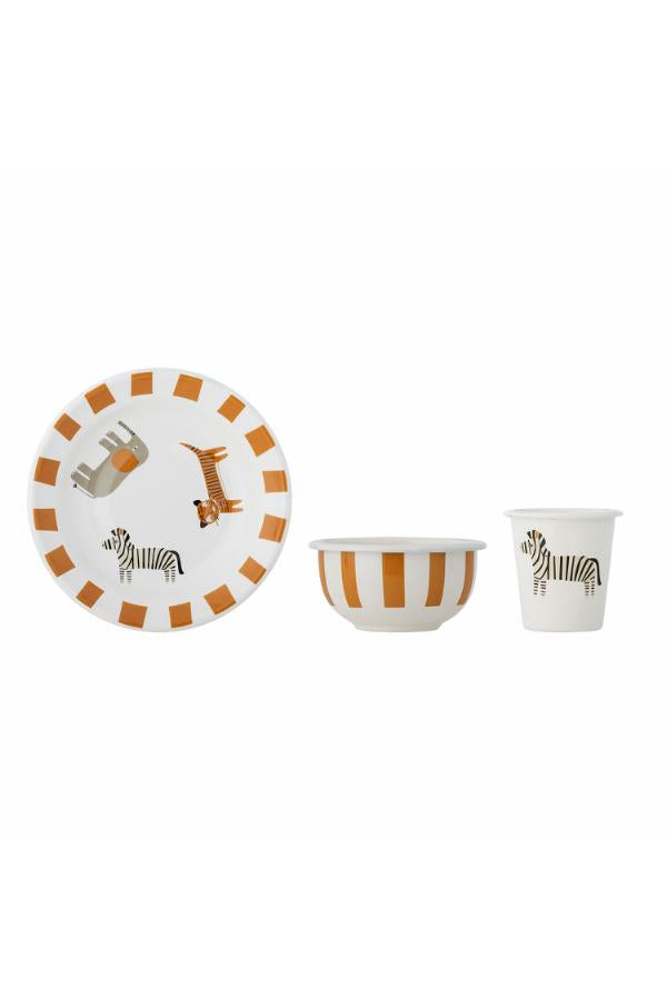 Bloomingville Mini Jesse Tableware Set, Orange, Iron