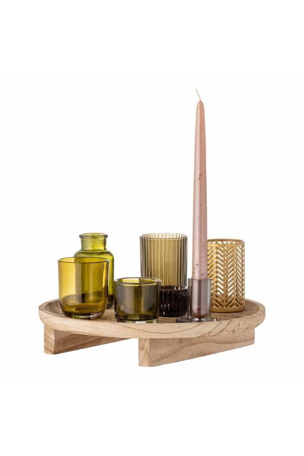 Bloomingville Sanga Tray w/Votive, Nature, Glass