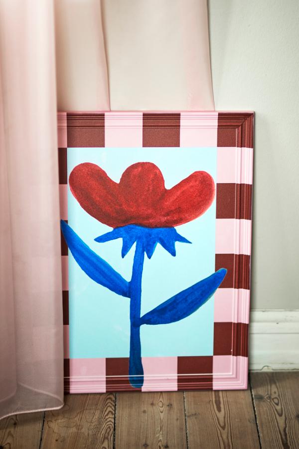 Bloomingville Vinia Illustration w/ Frame, Multi, Firwood