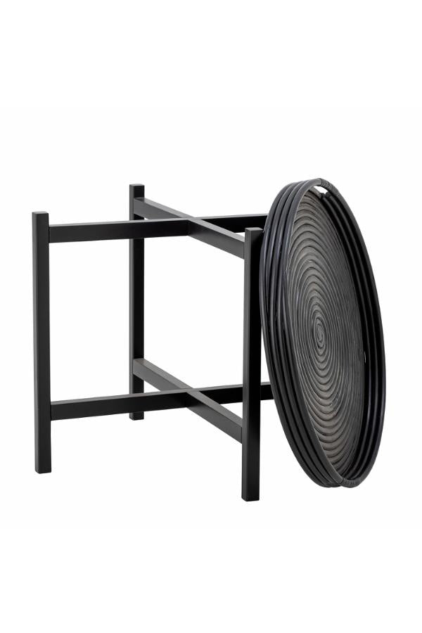Bloomingville Milli Tray Table, Black, Rattan