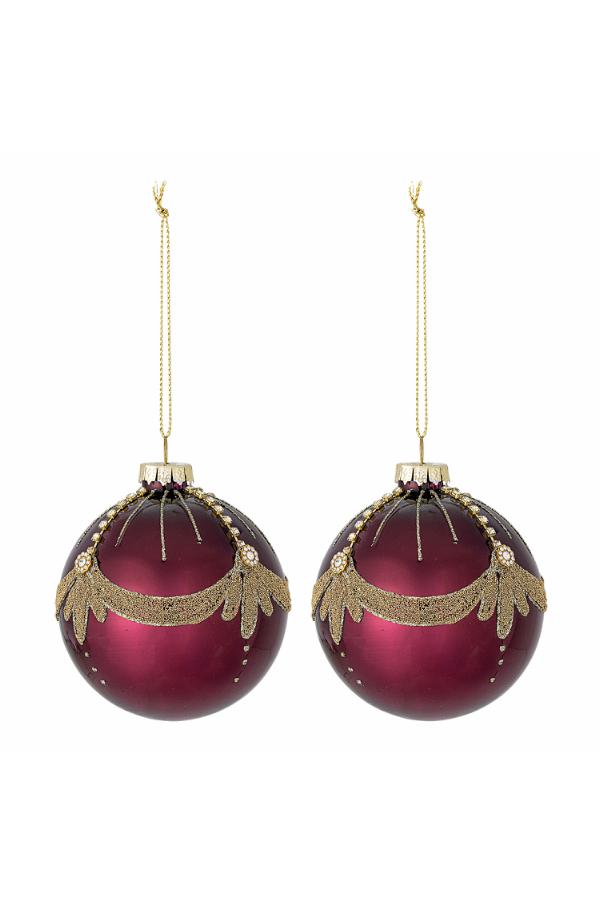 Bloomingville Suman Ornament, Red, Glass
