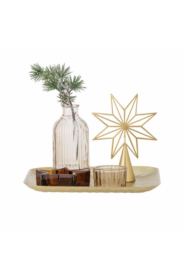 Bloomingville Sanga Tray w/Votive, Gold, Glass